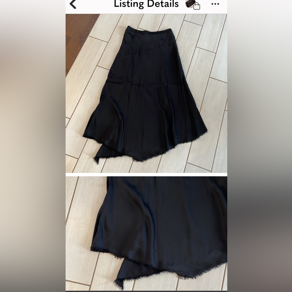 Nation LTD  Mabel Bias Cut Slip Skirt Satin In Black